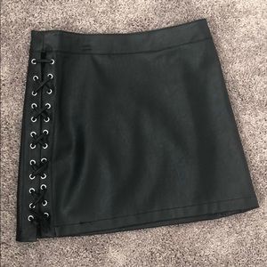 Black forever 21 mini skirt, faux leather